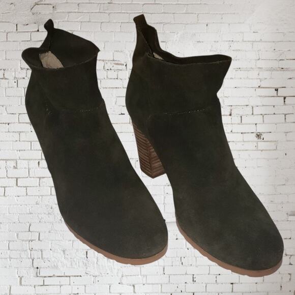 Crown Vintage Darcie Olive Ankle Boot Womens Sz 8M Soft Leather Boho Classic - Picture 3 of 11